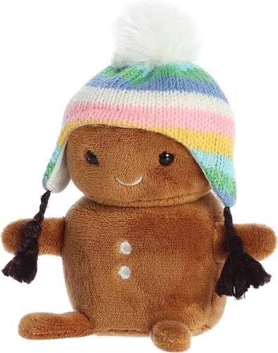 Vista 2 de Aurora® Festive Holiday Land of Lils™ Lil' Gingin™ - Animales de peluche de temporada - Regalos conmovedores - Marrón 5.5 pulgadas