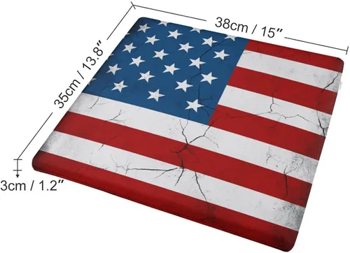 Vista 2 de Cojín cuadrado de espuma viscoelástica para el embarazo, soporte para grietas de la bandera de Estados Unidos, almohada ergonómica para silla