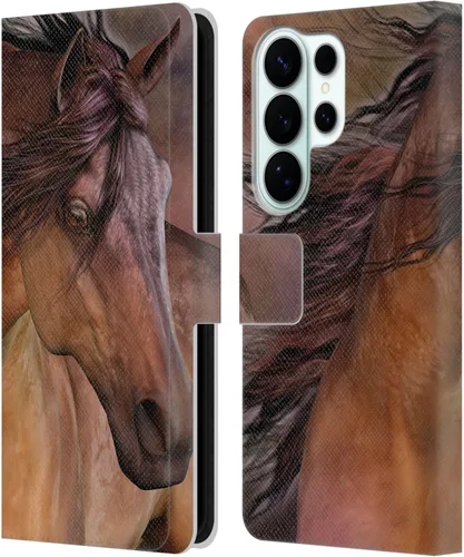 Vista 189 de Head Case Designs Officially Licensed Laurie Prindle A Morgan Christmas Western Stallion Leather Wallet Case Compatible with Samsung Galaxy A07 4G