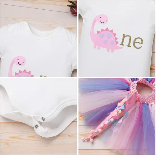 Vista 6 de Conjunto de ropa de 3 piezas para niña de mariquita tutú de tul diadema de 3 piezas de disfraz de princesa para Halloween