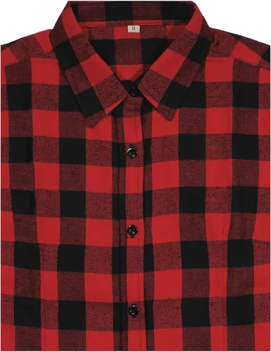 Vista 8 de Camisa casual de franela de manga larga con botones y pañuelo