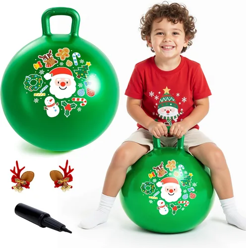 Vista 9 de Pelota saltarina, juguetes de dinosaurio para saltar para niños, pelota hinchable de 18 pulgadas con asa, juguetes saltarines azules inflables