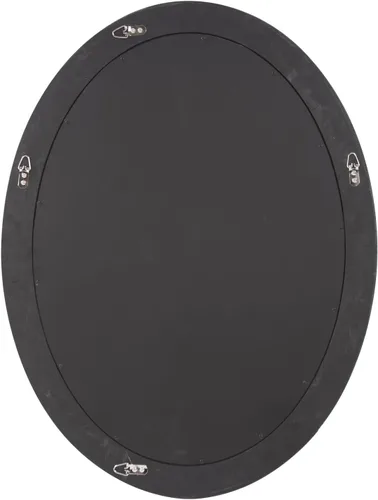 Vista 3 de Howard Elliott Queen Ann - Espejo de pared ovalado negro antiguo, espejos de tocador ovalados biselados colgantes con marco de madera para Negro
