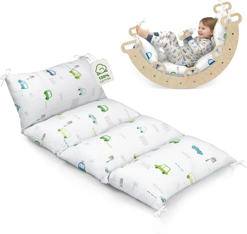 Vista 8 de BlueWood Cojín para arco de escalada, almohada suave y antideslizante de filosofía Montessori para niños, cojín Pikler para leer, jugar