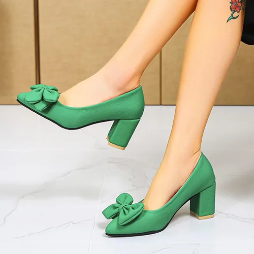 Vista 4 de Sandalias de verano para mujer, sandalias de playa para mujer, de cuero con lazo puntiagudo, puntera gruesa, tacón alto, zapatos casuales, regalos