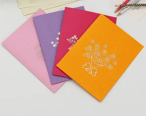 Vista 9 de Tarjetas emergentes de flores 3D, tarjeta de felicitación de flores con sobres para todas las ocasiones, 4 tarjetas de flores surtidas para Acción