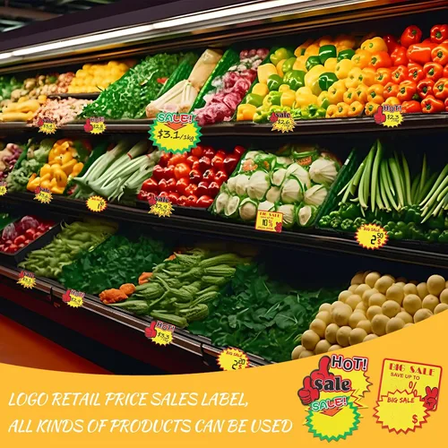 Vista 6 de Cartel Starburst para tienda minorista grande 200pcs amarillo