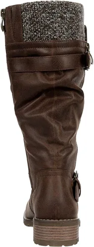 Vista 4 de XAPPEAL Chelsey - Botas de equitación altas hasta la rodilla para mujer con hebilla
