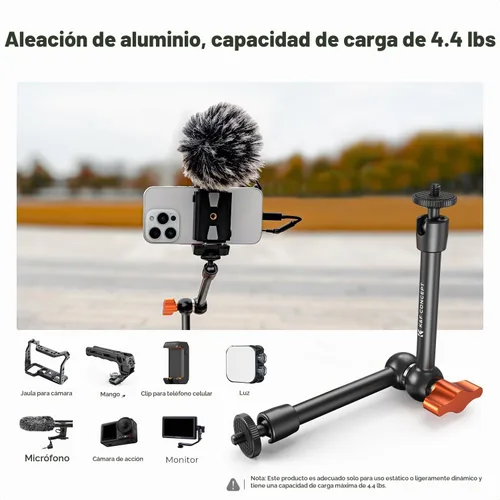 Vista 4 de K&F CONCEPT Brazo mágico de 9.8", cabezas de bola de 360° del brazo