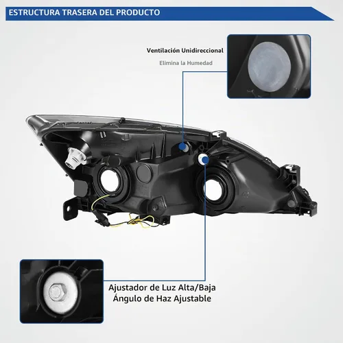 Vista 5 de Conjunto de faros delanteros LED DRL OEDRO compatible con Honda Accord 03-07