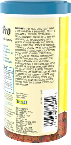 Vista 2 de TetraPro Tropical Color Crisps, Alimento para Peces con Realzadores de Color Natural, Comida para Peces Tropicales, 7.41 Onzas