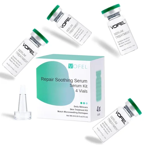 Vista 8 de Suero Antienvejecimiento con Ácido Hialurónico y Vitamina C para Cara Suero Centella Hidratante 0.35 oz 4 Kits 16 Ampollas Suero Facial en Ampollas