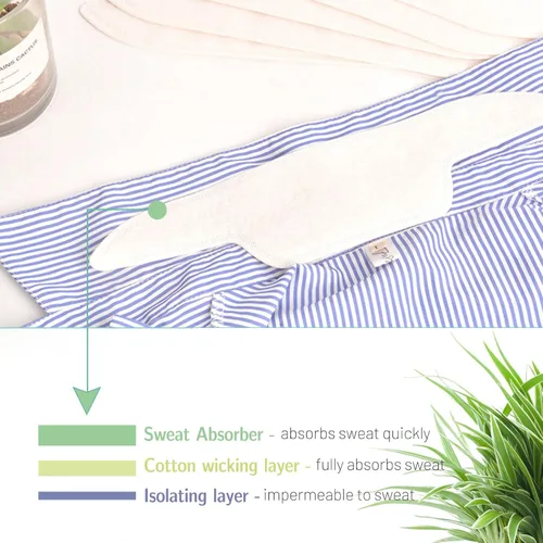 Vista 5 de Paquete de 100 protectores de cuello para camisas Protector de cuello desechable autoadhesivo, almohadillas de sudor para hombres y mujeres