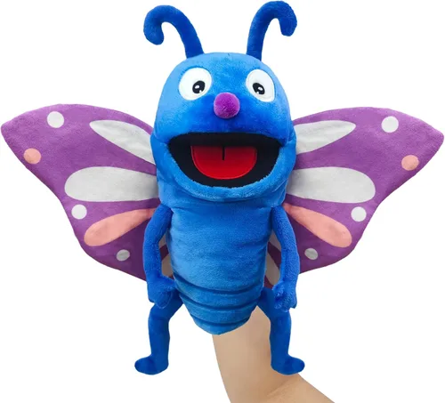 Vista 8 de Marioneta de Mano de Peluche Realista de 13", Marionetas de Animales Insectos para Niños Marioneta de Mano de Animal de Peluche Insecto con Boca
