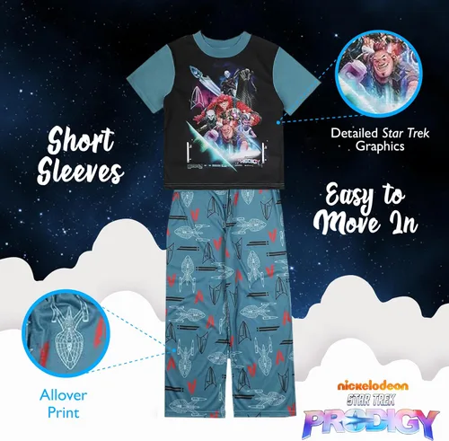 Vista 4 de Star Trek Boys' Little 2-Piece Loose-fit Pajama Set
