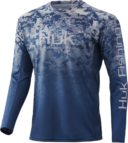 Vista 16 de HUK Camisa de manga larga Icon X para hombre, camisa de pesca de alto rendimiento Azul celeste