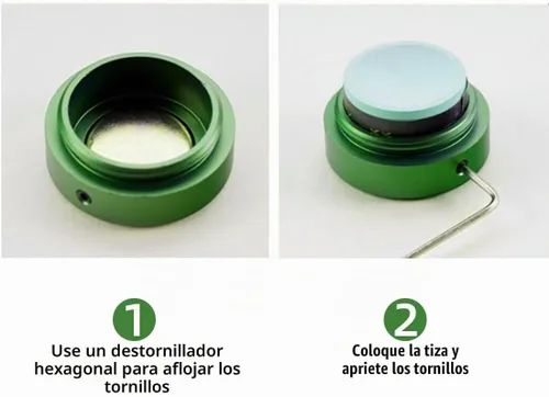 Vista 3 de TAOM - Soporte para tiza de billar, herramienta práctica redonda, accesorios de billar, mini estuche magnético para punta de tiza, contenedor