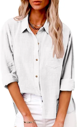 Vista 178 de SMIDOW Camisa de algodón y lino con botones para mujer