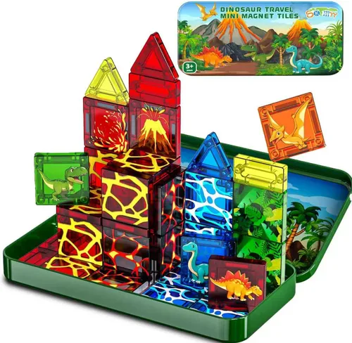 Vista 9 de Azulejos magnéticos de carretera para niños de 4 a 8 años con automóviles Multicolor