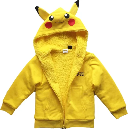 Vista 5 de Pokemon Sudadera con capucha de vellón Sherpa para niños de Pikachu, Amarillo