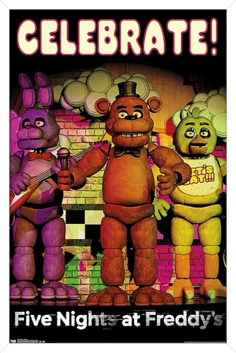 Vista 10 de Trends International Póster de pared de Five Nights at Freddy's - Celebrar la pared, 14.725 x 22.375 pulgadas, versión enmarcada de madera
