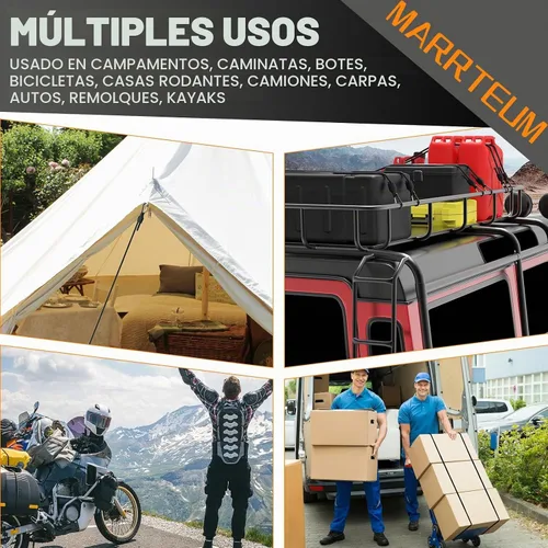 Vista 7 de Cuerdas elásticas ajustables con ganchos de 12 pulgadas de largo, correas elásticas de látex de alta resistencia para tienda de campaña al aire