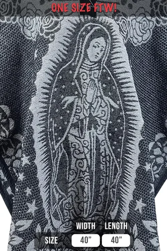 Vista 2 de ShirtBANC Poncho Mexicano Virgen de Guadalupe Virgencita Serape Cobija