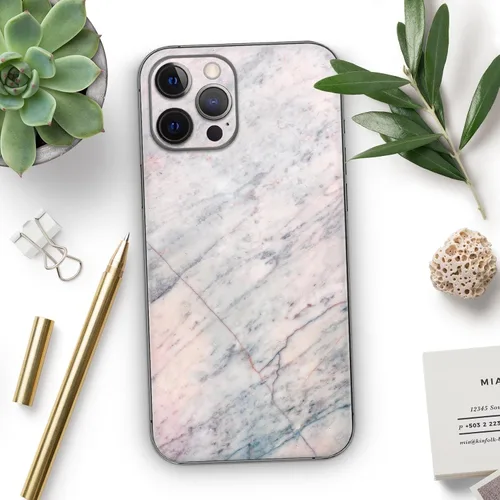 Vista 7 de DesignSkinz Kit de calcomanías de cuerpo completo compatible con iPhone 15 Plus, superficie de mármol pizarra V12