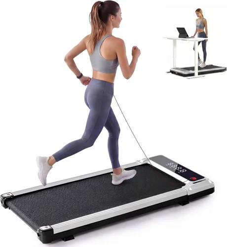Vista 10 de 3-in-1 Walking Pad Under Desk Treadmill for Home Office Portable Negro oscuro