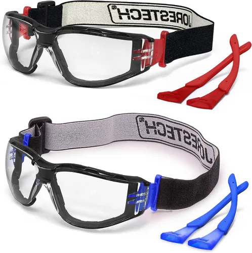 Vista 10 de JORESTECH Safety Glasses with Adjustable Strap - 3 in 1 Converter High Impact Resistance Anti-Fog Azul