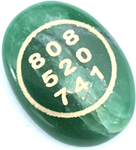 Vista 2 de Jet - Juego de piedras de reiki con símbolo de jade verde energizado, cristal curativo certificado para la suerte, abundancia y dinero, jade