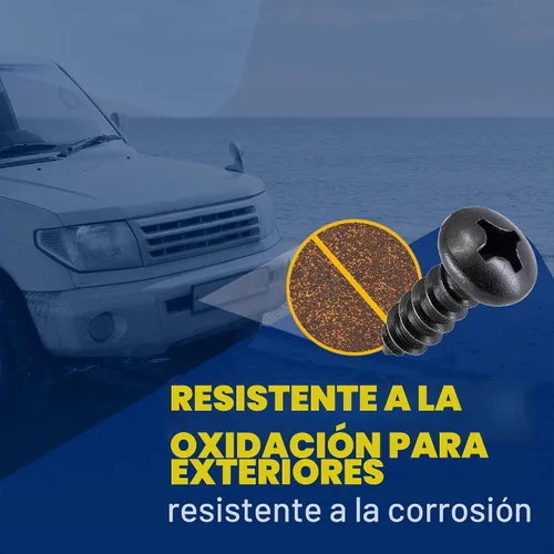 Vista 8 de Tornillos de acero inoxidable, cabeza negra, acabado oxidado (paquete de 4)