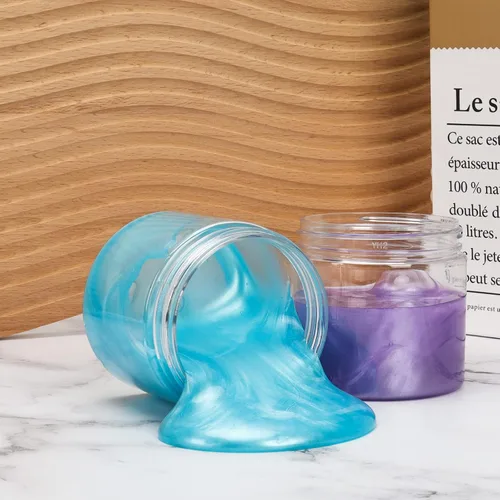 Vista 4 de Paquete de 40 tarros de plástico con tapas negras de 6 onzas, recipientes de plástico redondos de 6.1 fl oz Clear Cosmetic Jars,Refillable Empty