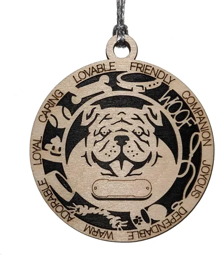 Vista 157 de Adorno de Navidad personalizado para perro Cavalier King Charles Spaniel, redondo de 3 pulgadas, madera cortada con láser de 2 capas, nombre y texto