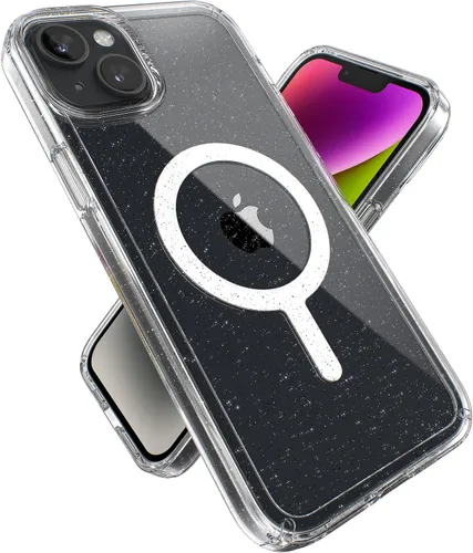 Vista 13 de Speck - Funda transparente para iPhone 15 Plus y 14 Plus, delgada, construida para MagSafe, resistente a los arañazos y protección contra caídas