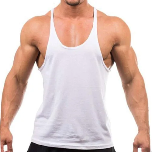 Vista 2 de ZUEVI Camiseta sin mangas para hombre, corte muscular, culturismo, gimnasio, espalda en Y, camiseta sin mangas para entrenamiento