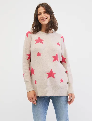 Vista 2 de Motherhood Maternity Suéter tipo túnica con cuello redondo para mujer