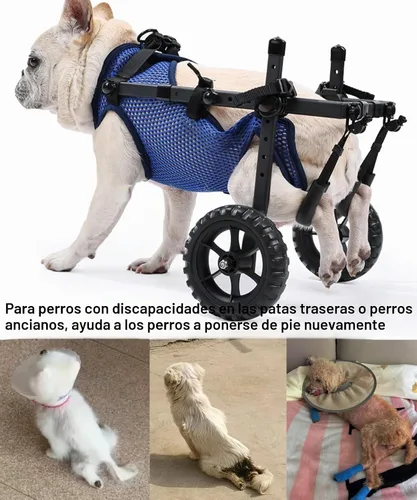 Vista 6 de [Usado] Silla de ruedas ajustable para perros pequeños para patas traseras, rueda texturizada mejorada de 5.5 pulgadas, mascotas discapacitadas