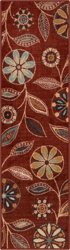 Vista 42 de Maples Rugs Reggie - Alfombra bohemia con estampado floral, 1 pies 8 Gris oscuro
