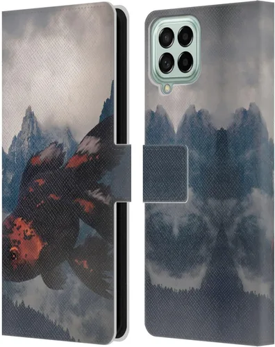 Vista 14 de Head Case Designs Officially Licensed Dave Loblaw Boy Painting Moon Clouds Sci-Fi and Surreal Leather Wallet Case Compatible with Samsung Galaxy M53