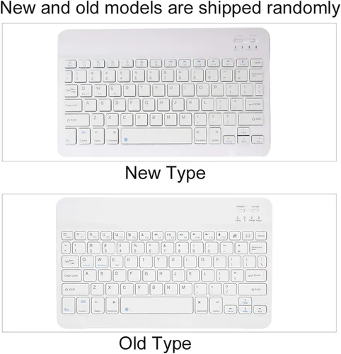 Vista 8 de Teclado Bluetooth con funda de poliuretano para Android/para teléfono inteligente iOS, teclado Bluetooth con funda abatible y soporte para tableta