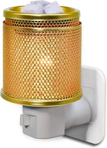 Vista 13 de CVHOMEDECO. Calentador eléctrico de cera para pared, calentador de tarta de metal doble perforado, calentador de velas decorativo para velas