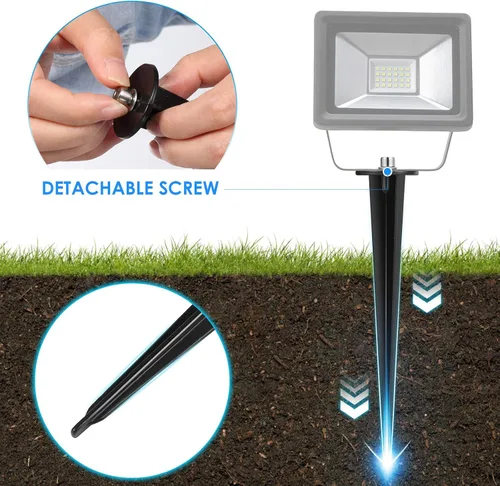 Vista 4 de 4 estacas de repuesto para luz solar de camino, accesorios de luces solares con tornillo M5 para pasarela, patio, jardín y patio