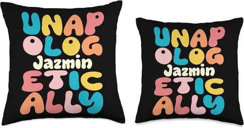 Vista 3 de Jazmin Personalized Name Groovy Unapologetically Jazmin Throw Pillow