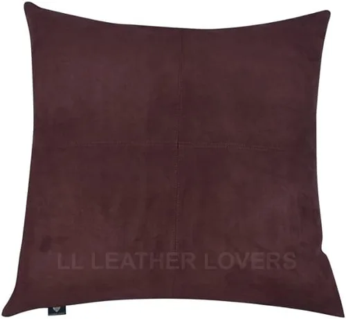Vista 45 de LL LEATHER LOVERS Funda de almohada de piel de cordero - Funda de cojín para sofá, fundas decorativas para sala de estar y dormitorio, 20 x 20 Negro