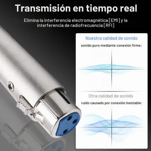 Vista 4 de XLR 3 pines hembra macho a 1/4" 0.250 in macho audio mono adaptador TS Socket Jack para mezclador de micrófono, conector XLR convertidor de enchufe