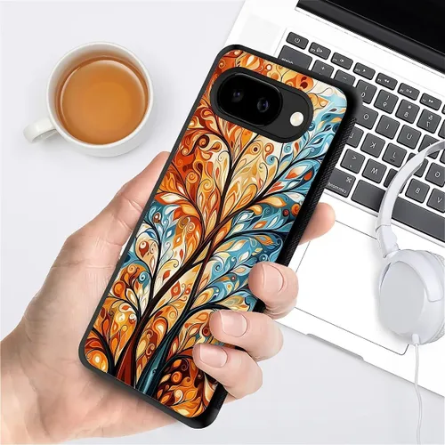 Vista 1291 de Compatible con Google Pixel 4A 5G Mobile Case Creative Acrylic Panel trasero Silicona Protección Grip especialmente diseñado para Google Pixel 4A 5G