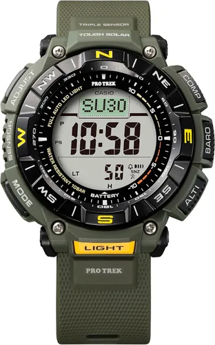 Vista 2 de Casio Pro Trek Atomic Timekeeping, Tough Solar Triple Sensor wThermometer Altimeter Barometer Compass World Time Men's Watch