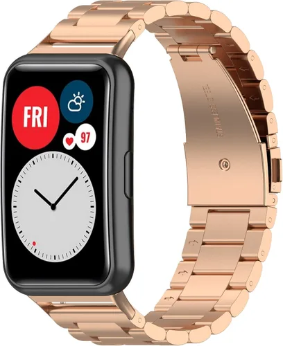 Vista 10 de Correa de repuesto para Huawei Watch Fit Band, de acero inoxidable, compatible con Huawei Watch Fit Smart Watch Paquete de 4