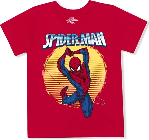 Vista 2 de Marvel Spiderman - Paquete de 2 camisetas para niños pequeños y pequeños, rojogris